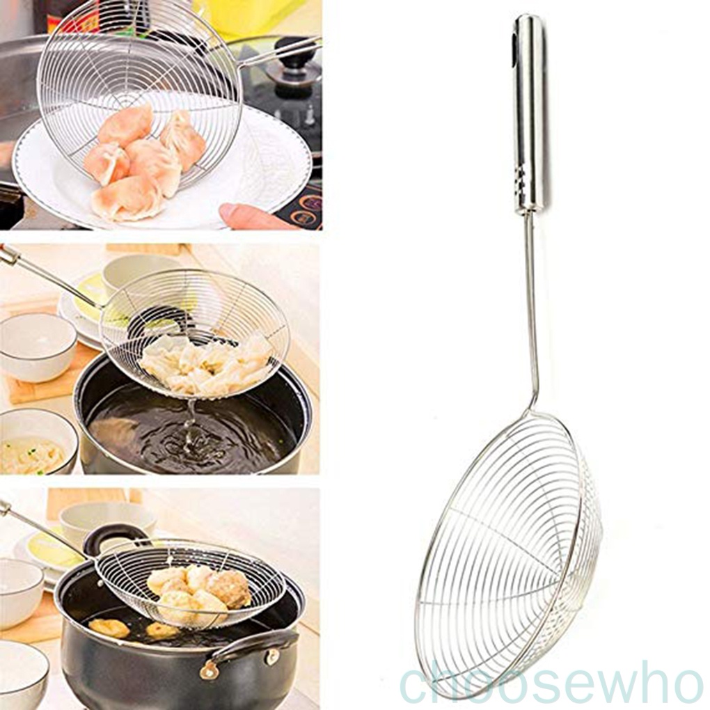Rây lọc bằng thép không gỉ có tay cầm dài tiện dụng cho nhà bếp