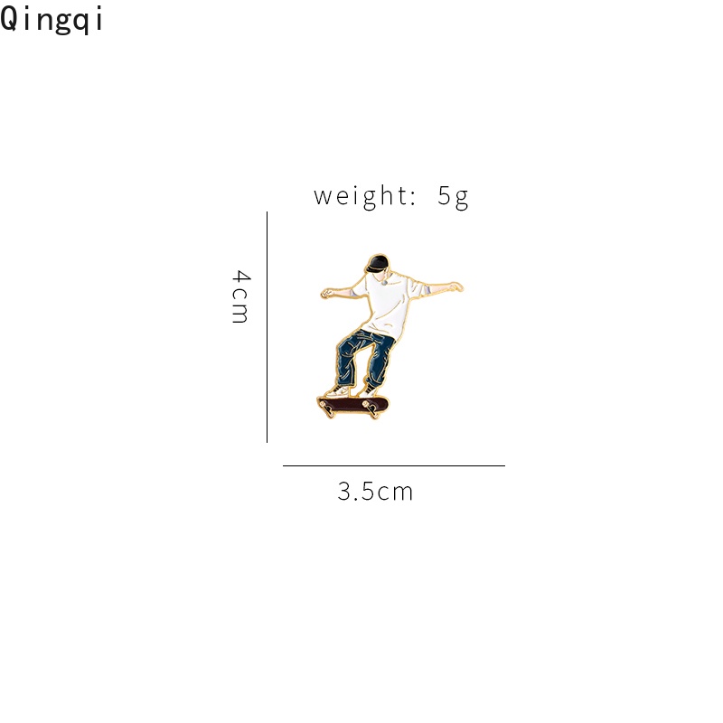 Ghim cài áo MISS ZOE hình chàng trai trượt ván thời trang