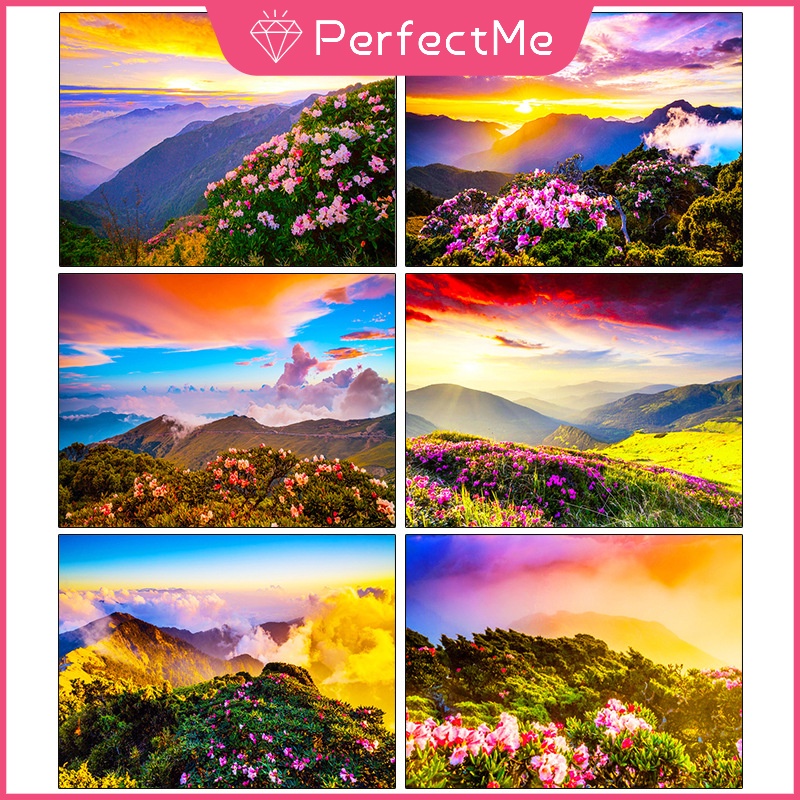 Bộ Tranh Đính Đá Họa Tiết Phong Cảnh Độc Đáo Kích Thước 40X30Cm Trang Trí Nhà Cửa