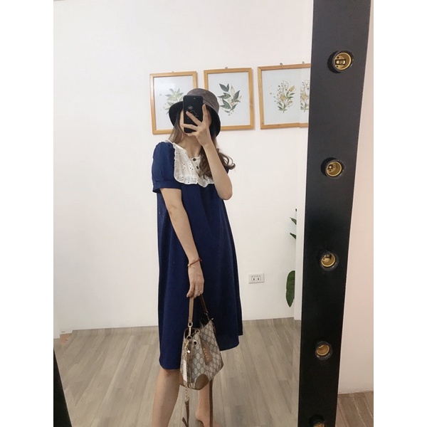 ĐẦM BẦU NGẮN TAY MÙA HÈ DÁNG SUÔNG PHA BOI THÊU TRẮNG SIÊU XINH (40-75kg)