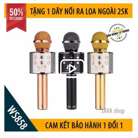 bigsale-micro Karaoke kiêm Loa Bluetooth WS-858giá rẻ.( mini-karaoke-loa kéo-sony-hát karaoke-jbl-giá rẻ-không dây )