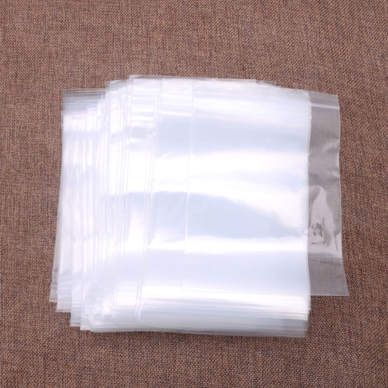 Set 100 Túi Zip Nhựa Trong Suốt Có Thể Khóa Lại 8 Kích Cỡ