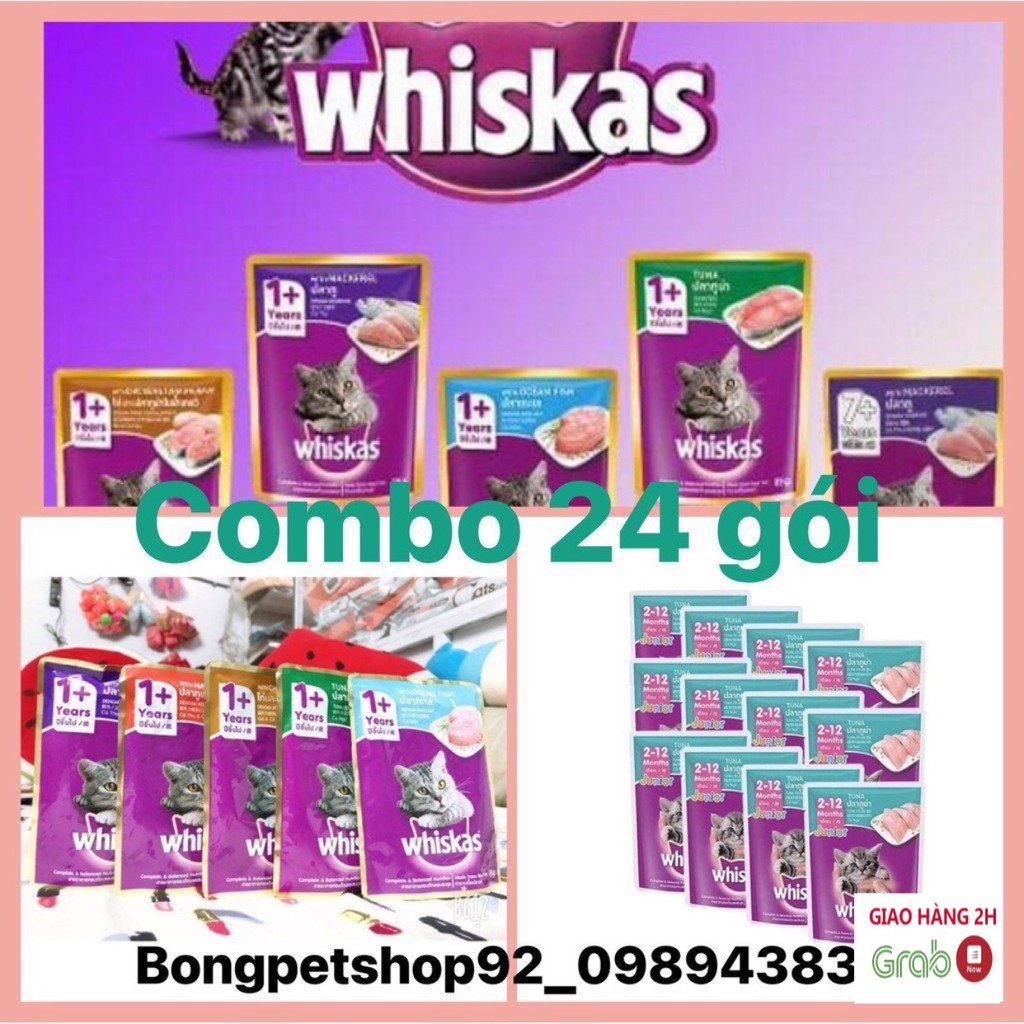 Thức Ăn Cho Mèo, Pate Cho Mèo_Whiskas 85g ( 1 thùng 24 gói )