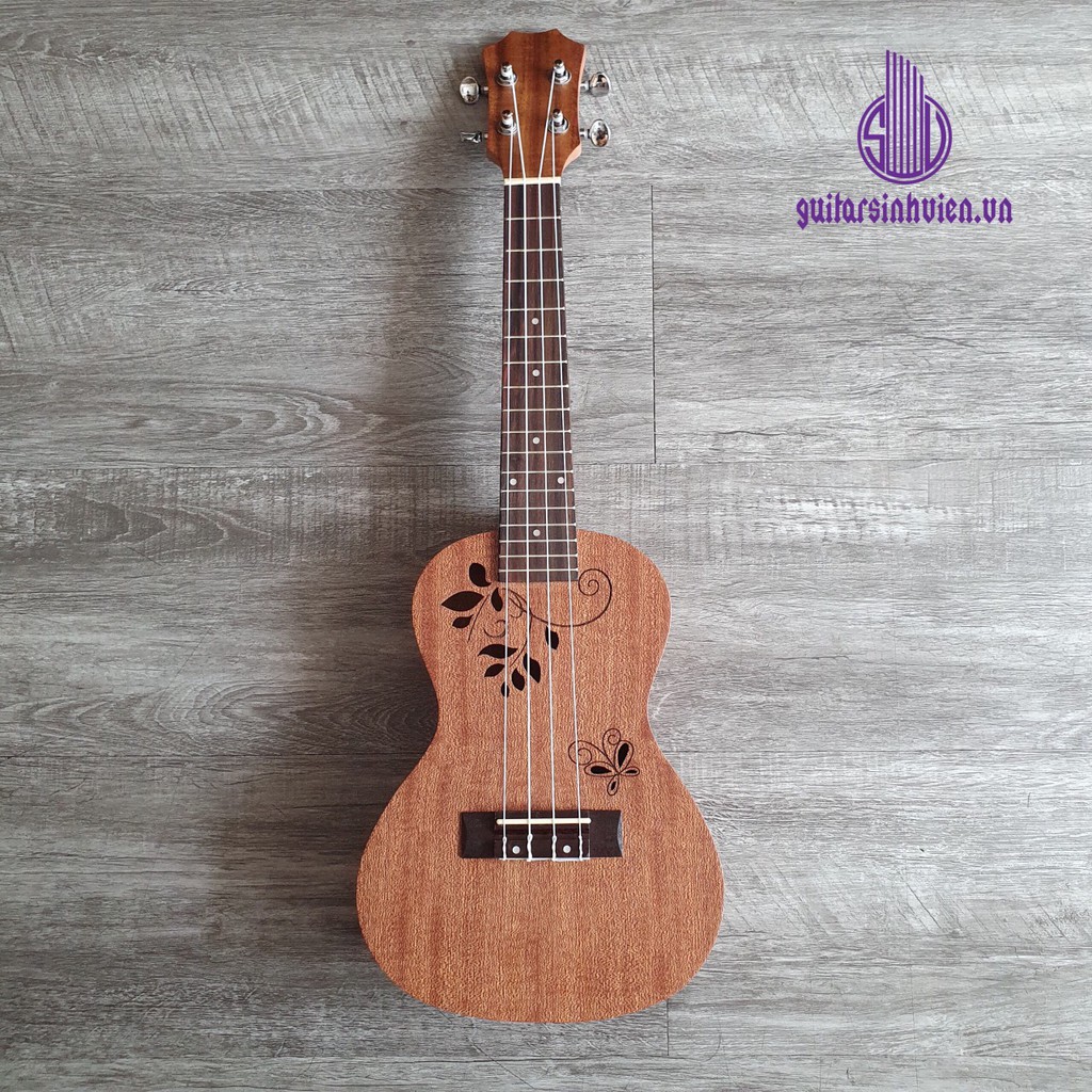 Đàn ukulele gỗ size concert (size 23) - tặng phụ kiện và 3 miếng stiker, bảo hành 1 năm - Nhiều mẫu dễ lựa chọn