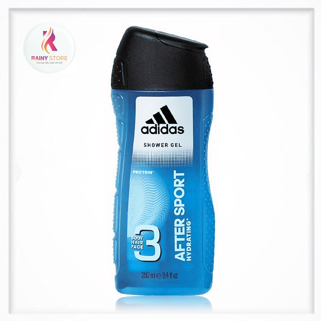 Gel tắm gội &amp; rửa mặt nam Adidas 3in1 After Sport Hydrating 250ml
