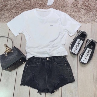 Áo thun giấy form rộng BEIGE TRẮNG