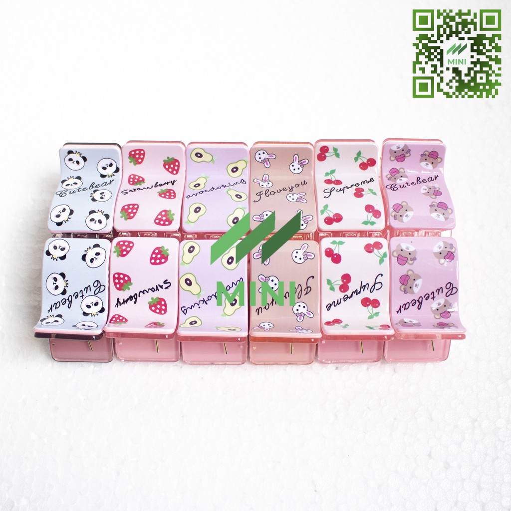 Kẹp tóc 5 răng hồng trong