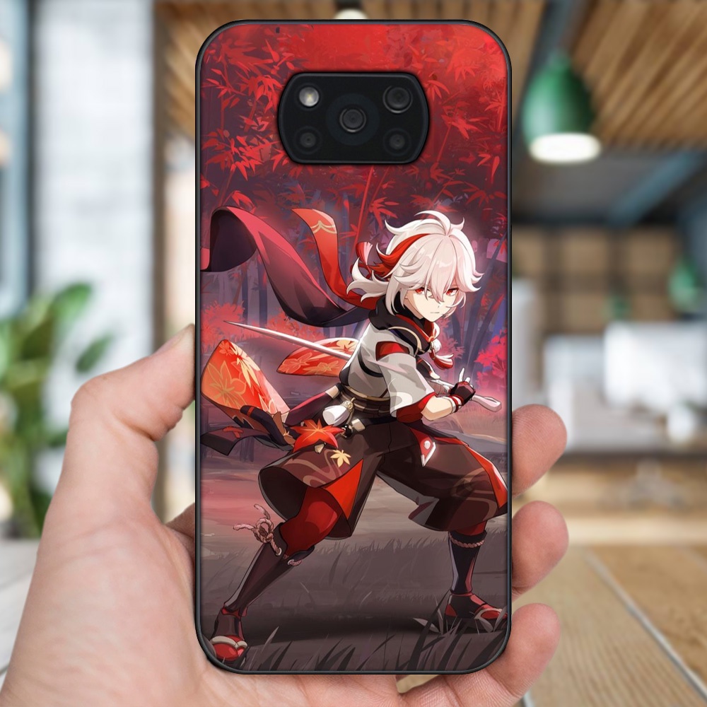 Ốp lưng Xiaomi Poco X3, Poco X3 Pro, Poco X3 NFC viền đen in hình Kazuha Genshin Impact