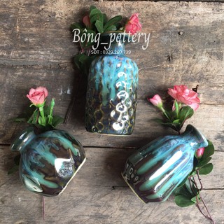 Lọ hoa mini - lọ hoa sứ bình cắm hoa mini 20 mẫu mới men hỏa biến - gốm sứ Bát Tràng thumbnail