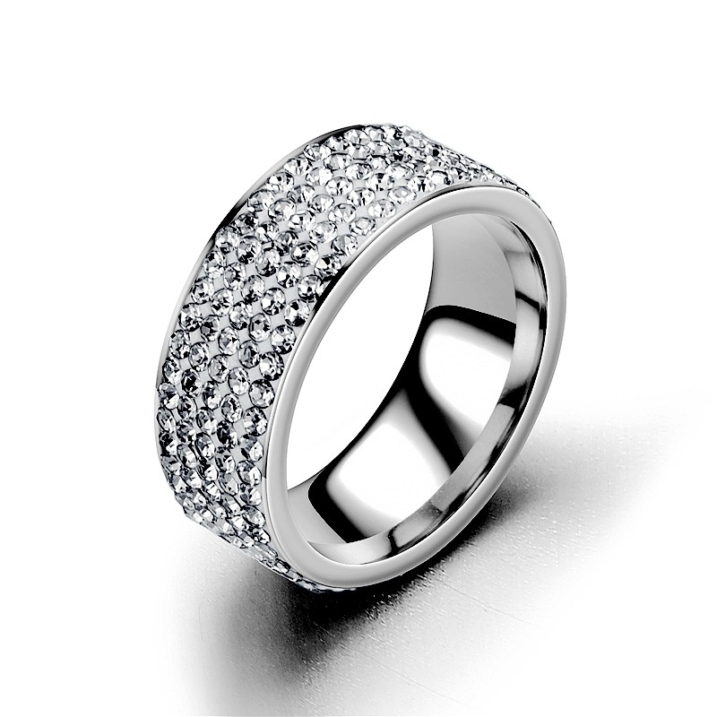 Nhẫn Nam Titan Không Gỉ  Đính Đá  Phong Cách Cực Chất RBFULLZIRCON2