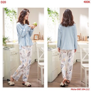 Set Bộ Nữ mặc nhà thu đông cotton cao cấp - Micha D20