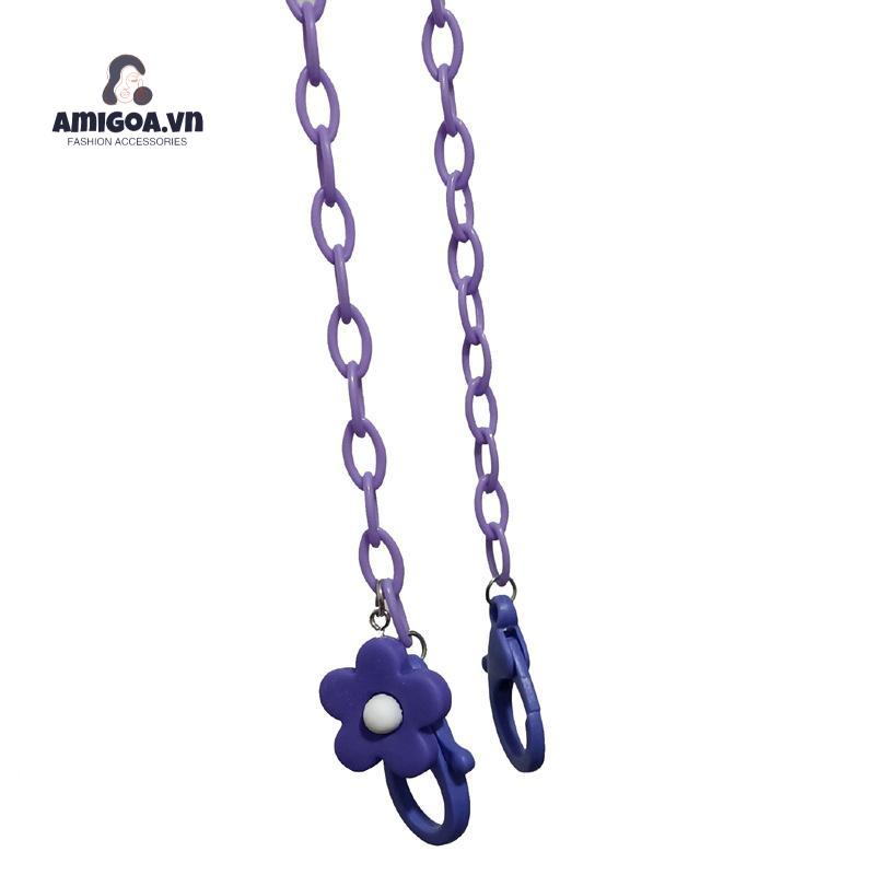 Dây Nhựa resin Đeo Khẩu Trang Chống Trượt Họa Tiết Hoa Dành Cho Trẻ Em