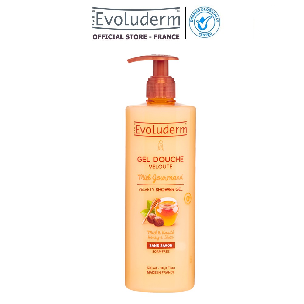 Gel tắm Evoluderm Gel Douche Velouté Miel Gourmand 500ml