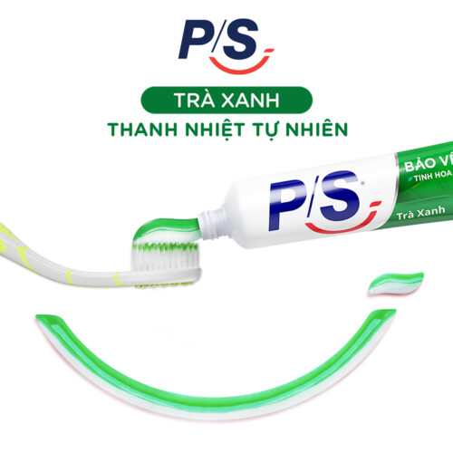 Bộ 3 Hộp Kem đánh răng P/S Thiên nhiên Trà Xanh giúp thanh nhiệt tự nhiên 240g