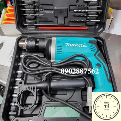 máy khoan tường bê tông sắt 13mm MAKITA HP1630 có phụ kiện valy
