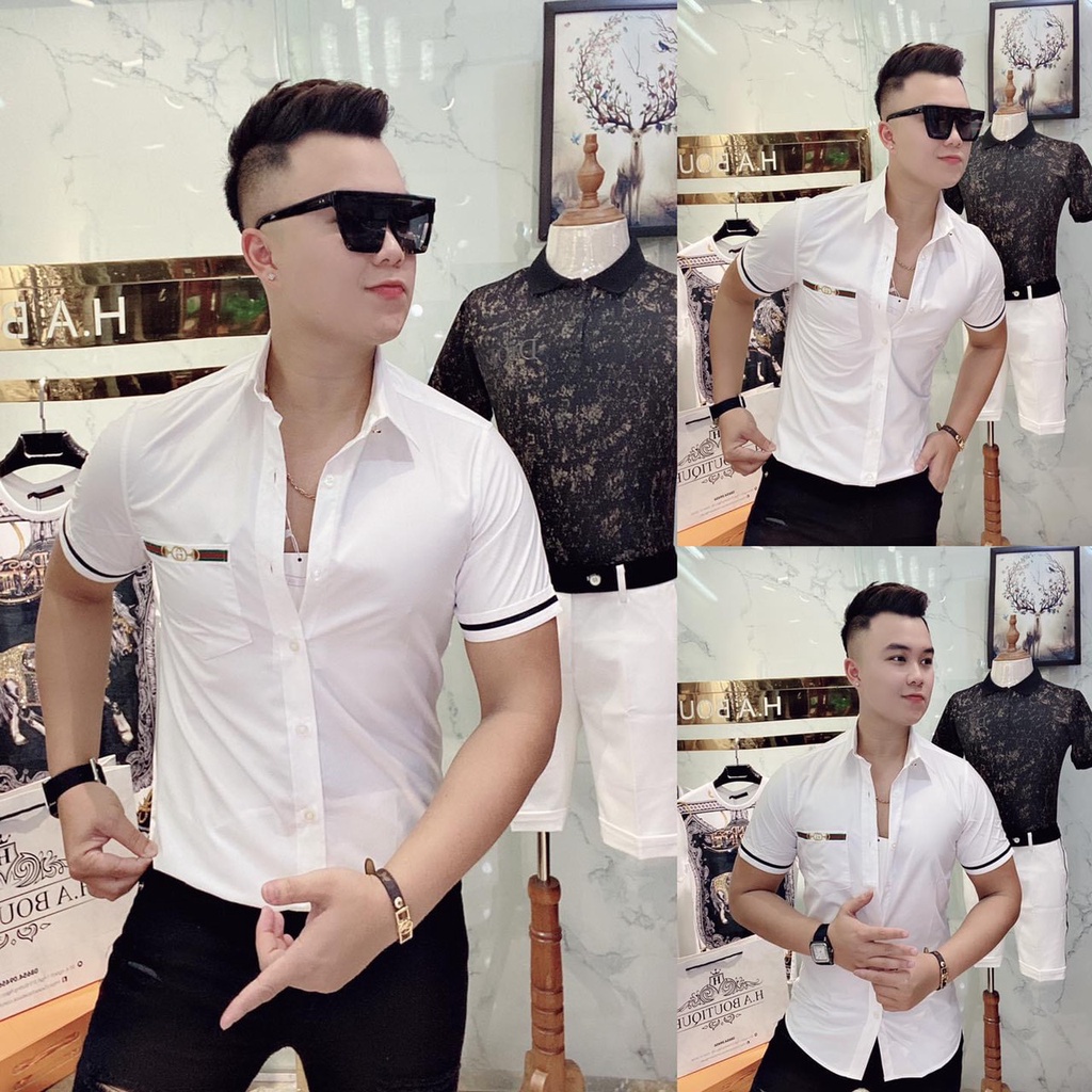 Áo sơ mi nam tay TAY NGẮN  họa tiết cao cấp siêu hot SHOP MR VAN