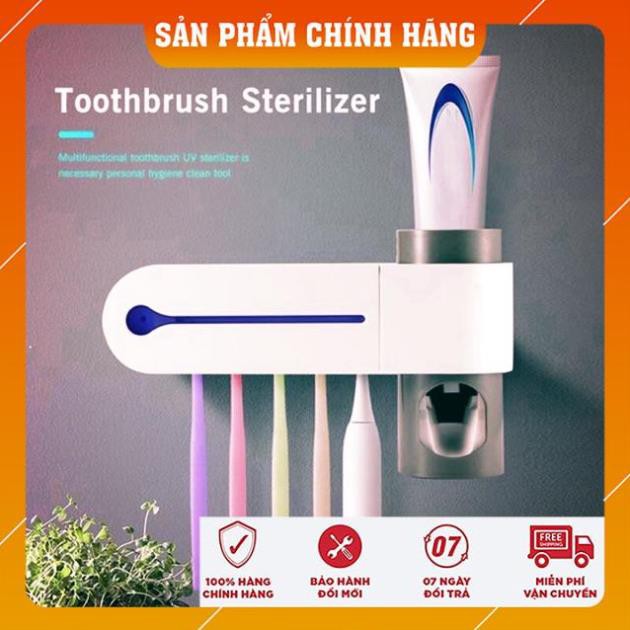 [CAO CẤP] Máy khử trùng/Máy tiệt trùng Bàn Chải đánh răng kiêm nhả kem đánh răng Cao Cấp Tia UV Lên Tới 99%