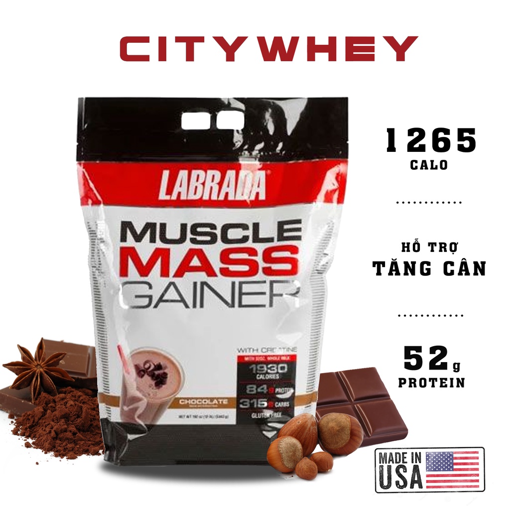 MUSCLE MASS GAINER 12LBS  SỮA  TẬP GYM TĂNG CÂN TĂNG CƠ - HÀNG MỸ