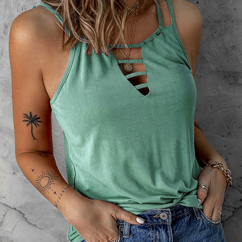 BSUNS Áo Tank Top Hai Dây Hở Vai Gợi Cảm