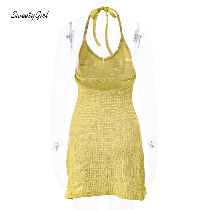 Đầm Mini Tay Ngắn Cổ Chữ V Màu Trơn Thời Trang 2022 Quyến Rũ Cho Nữ