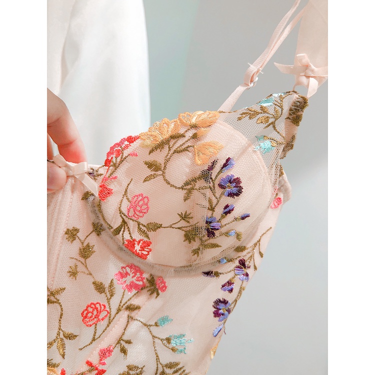 Áo Corset Vintage Thêu Hoa Kiểu Pháp Gợi Cảm -- 210321