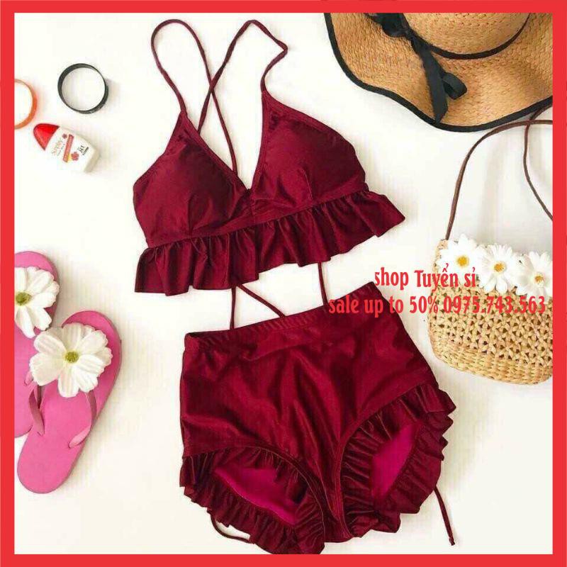 Bộ Đồ Bơi Đi Biển Bánh Bèo Tiểu Thư VINTAGE♥️ Bikini Hai Mảnh HÀNG LUÔN CÓ SẴN TẠI SHOP | BigBuy360 - bigbuy360.vn