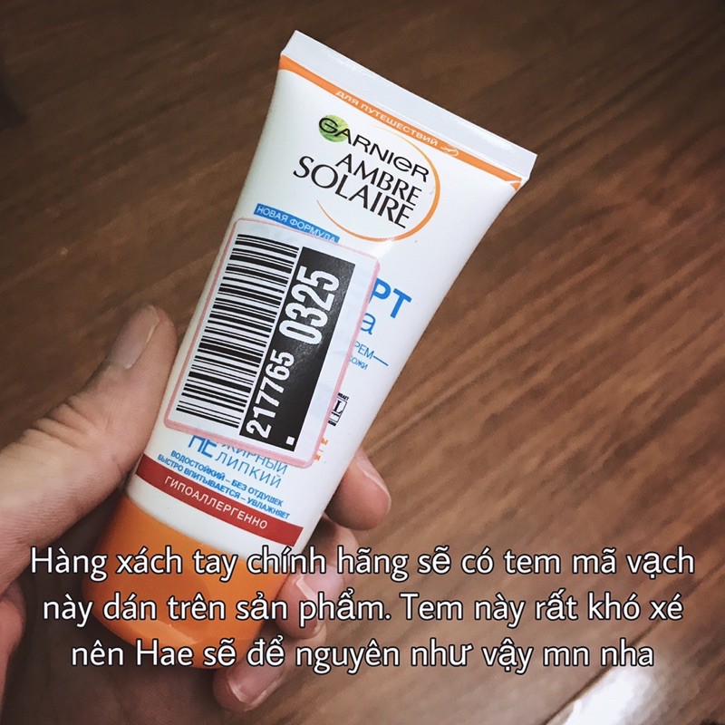 Kem Chống Nắng Vật Lý, Kiềm Dầu Garnier Ambre Solaire Face Cream SPF 50+ (Bản Nga) - Dành Cho Da Thường, Da Dầu