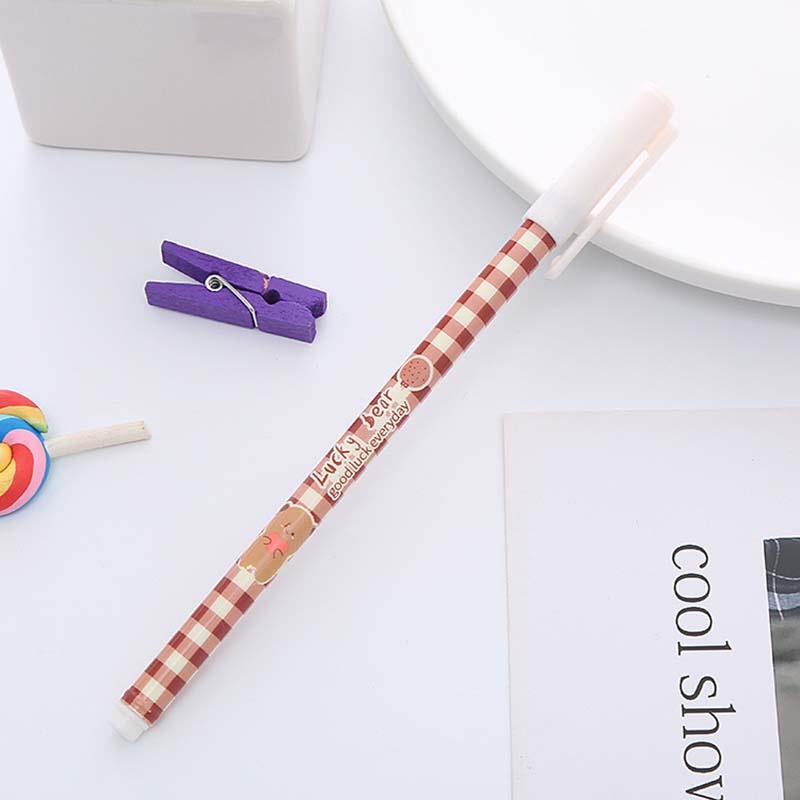 Bút mực gel ngòi 0.5mm họa tiết chú gấu đáng yêu tiện dụng