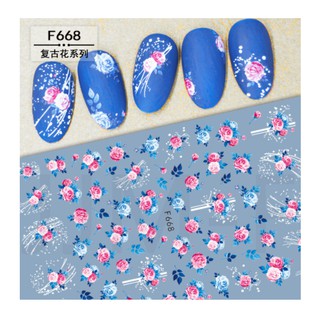 Sticker dán móng chủ đề hoa 5