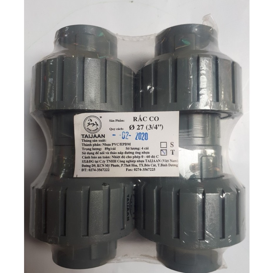 Rắc co ống nhựa PVC TAIJAAN