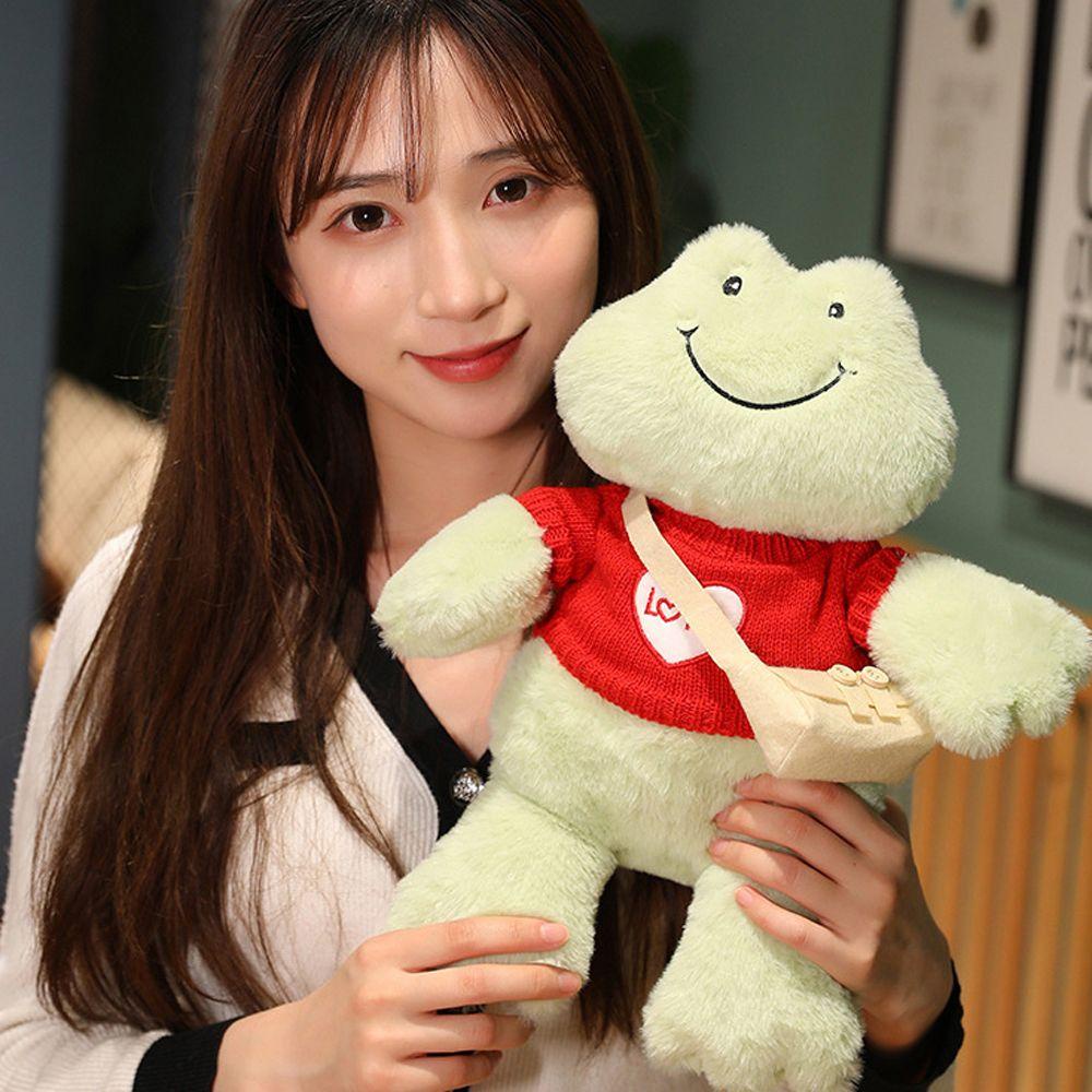 LANFY Đồ chơi nhồi bông Hình Chú Ếch Mặc Quần Áo Dễ Thương