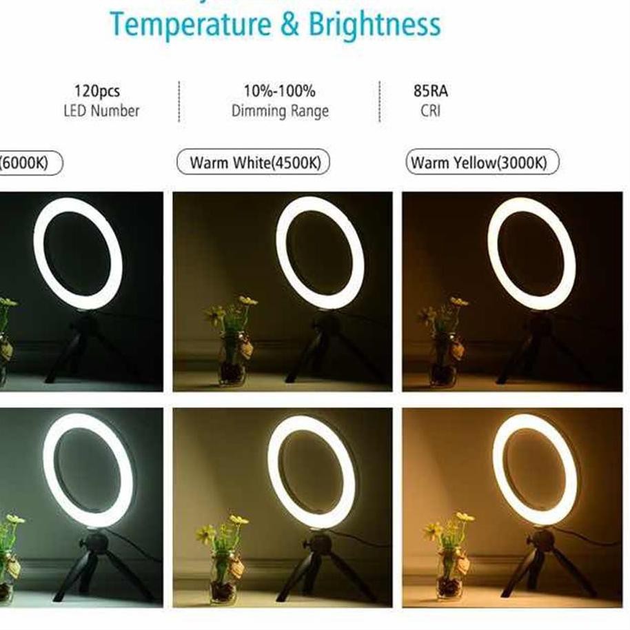 Giá Đỡ Ba Chân 3 Chân + Vòng Đèn Led + 3 Chế Độ Chiếu Sáng Hỗ Trợ Chụp Ảnh Selfie Cho Điện Thoại