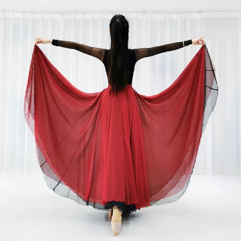 [M &amp; E] Chân Váy Múa Ba Lê Hai Lớp Dài Nửa Vòng Tròn Xia Hui 720 Độ Hỗ Trợ Biển Shepherd Xia Hui