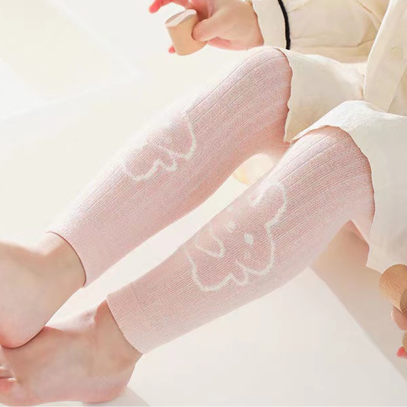 Quần Legging Cotton Kẻ Sọc Họa Tiết Gấu Hoạt Hình Xinh Xắn Dành Cho Bé 0-8 Tuổi