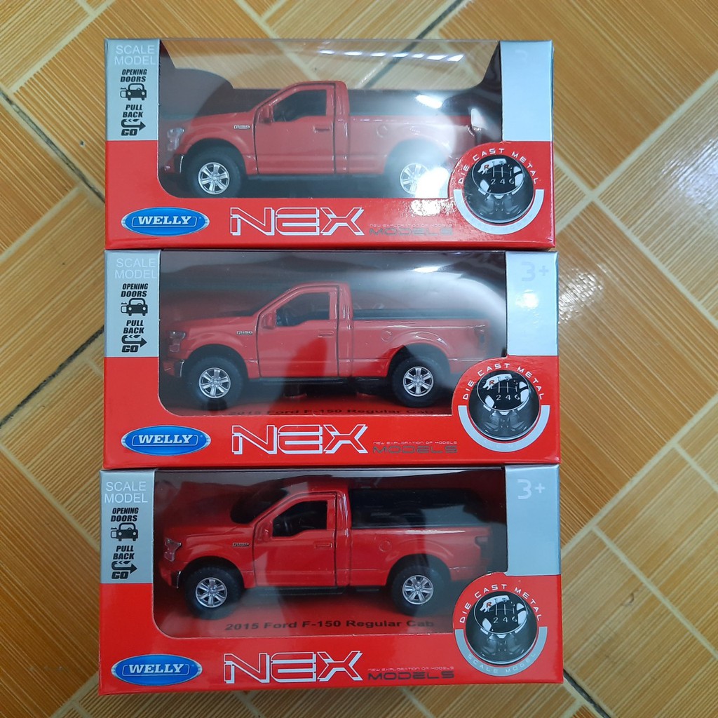 Mô hình xe ô tô bán tải Ford F150 Regular Cap 1:36 hãng Welly đồ chơi trẻ em bằng kim loại xe ô tô chạy bằng cót