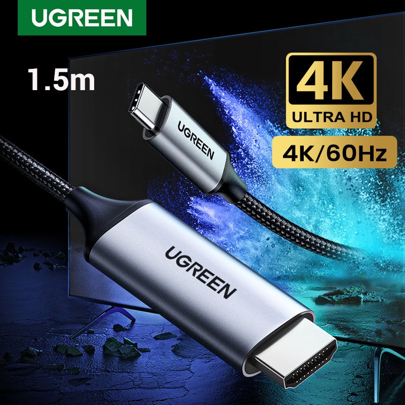 Cáp chuyển USB Type C sang HDMI Ugreen 50570 dài 1,5m hỗ trợ 3D,4K cao cấp - Hàng chính hãng