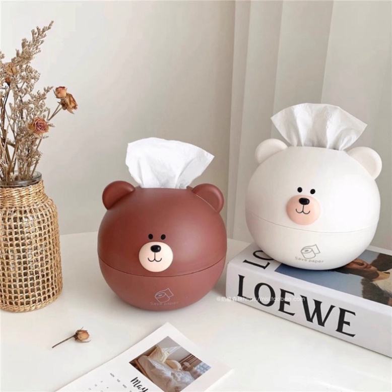 Hộp Đựng Giấy Ăn 🍀FREESHIP🍀 Hộp Để Giấy Ăn Hình Gấu Cute, Dễ Thương