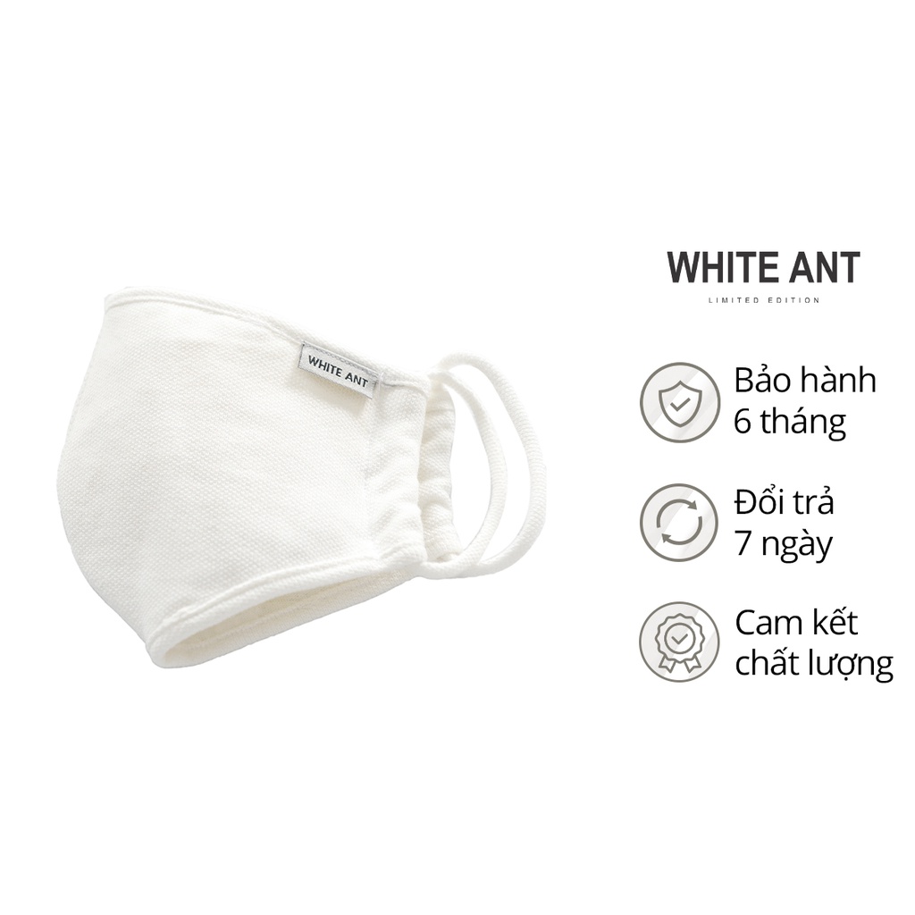 Khẩu Trang Vải Kháng Khuẩn Than Hoạt Tính WHITE ANT Dệt Bằng Sợi Cotton