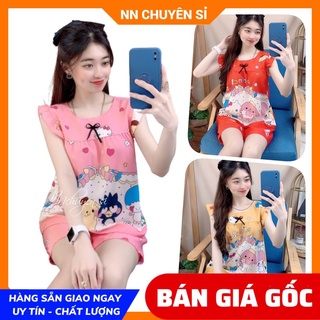 Đồ bộ nữ mặc nhà chất kate mềm mịn mát in hình hello kitty in hoạt hình dễ thương BKT235