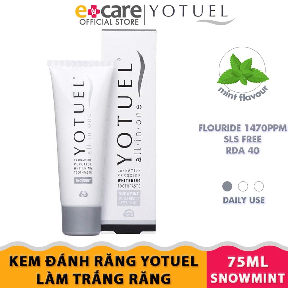 Kem đánh răng làm trắng răng Yotuel All in One Snowmint 75ml