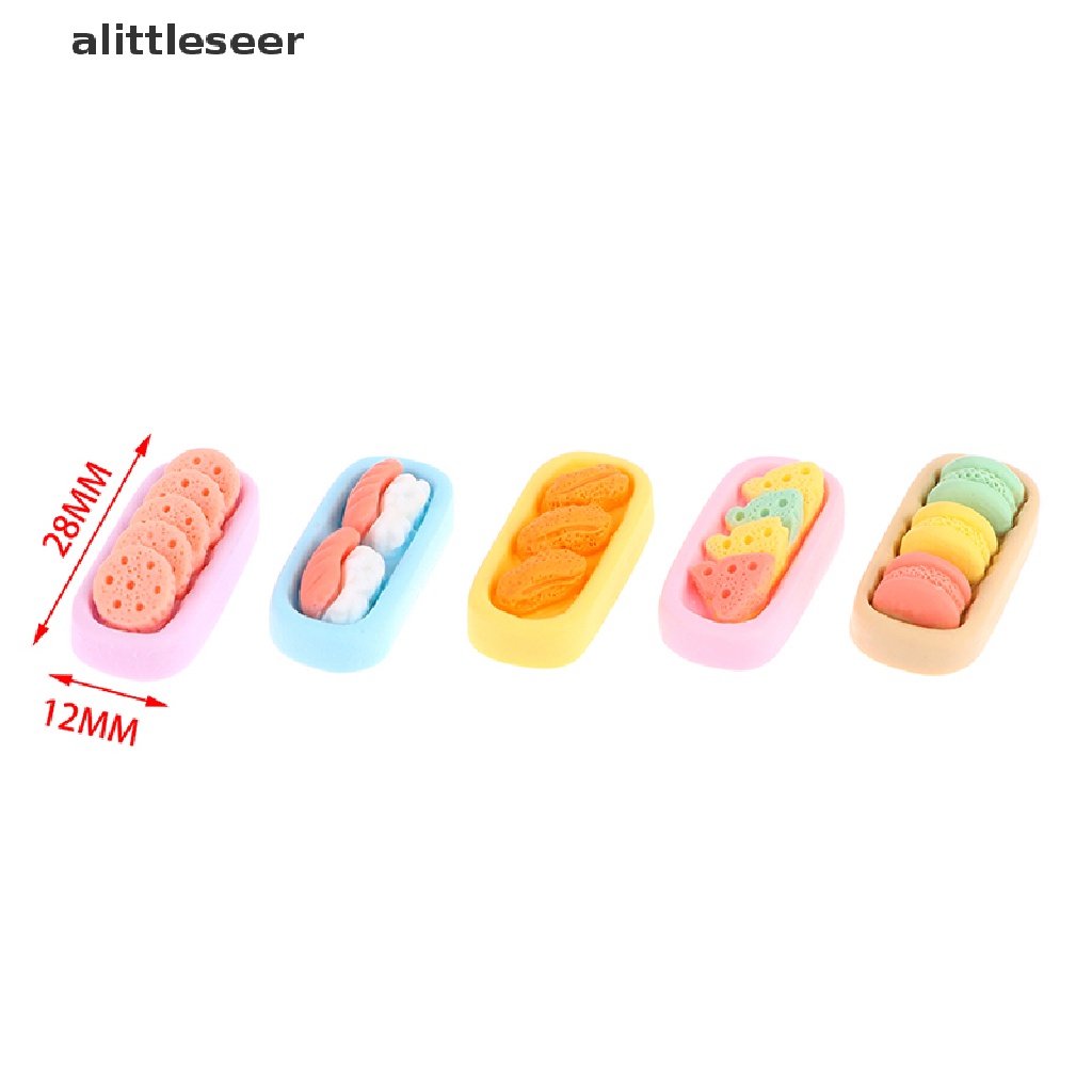Bộ 6 Khay Đựng Bánh Mì / Sushi / Bánh Macaroon Tỉ Lệ 1: 12 Dùng Trang Trí Nhà Búp Bê
