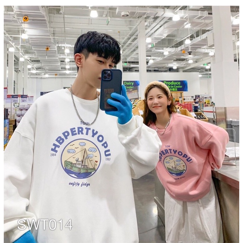 Áo sweater nam nữ VN CLO in chữ hbpertyoupu - SWT014