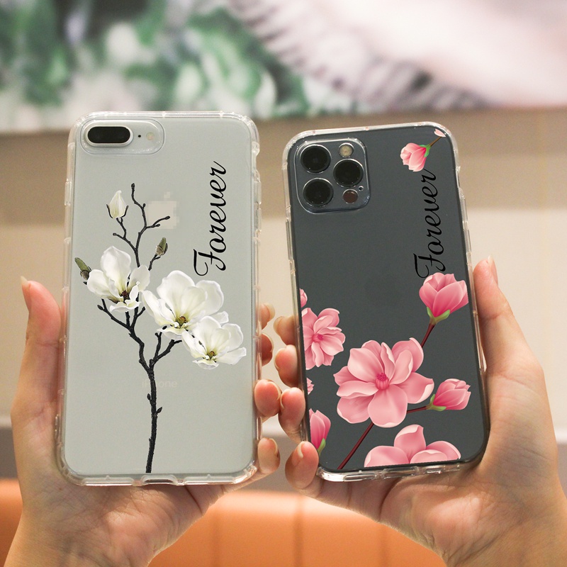 Ốp lưng iphone Ốp điện thoại Suntaiho TPU trong suốt in hình hoa anh đào cho IPhone 13 12 11 Pro Max X Xs Max XR 8 7 6 6S Plus
