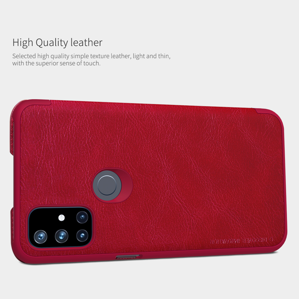 Bao da điện thoại Nillkin Qin nắp lật chống sốc bảo vệ 360 độ có ngăn để thẻ cho OnePlus Nord N10 5G