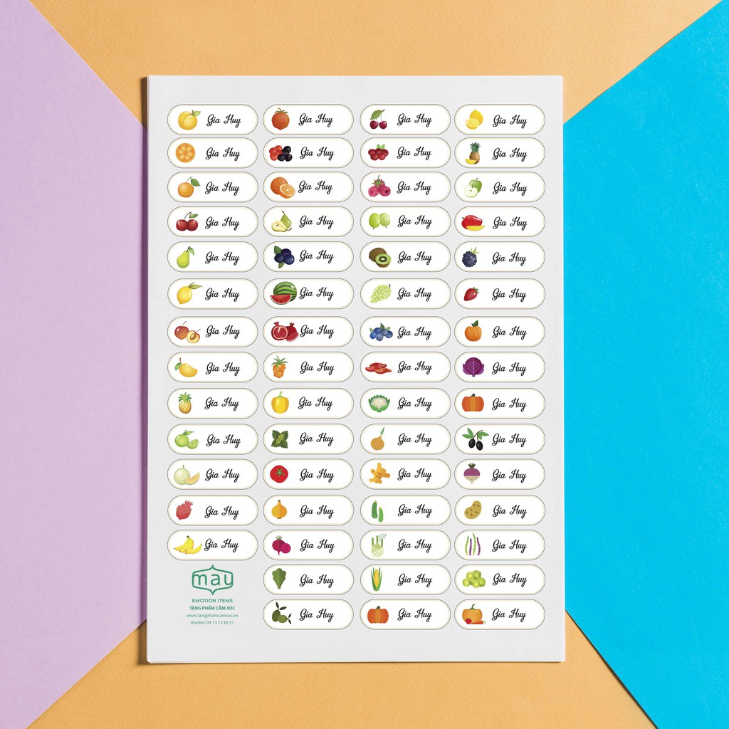 Sticker dán đồ dùng học tập in tên bé 49k có 218 stickers 1*3cm theo yêu cầu