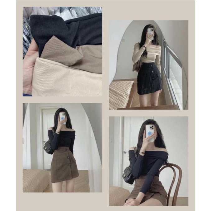 Áo len tăm trễ vai