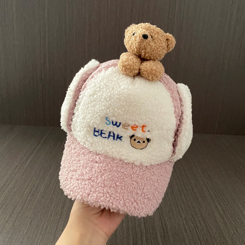 Mũ Nhung Che Tai Giữ Ấm Mùa Thu Đông Cho Bé Trai Và Bé Gái