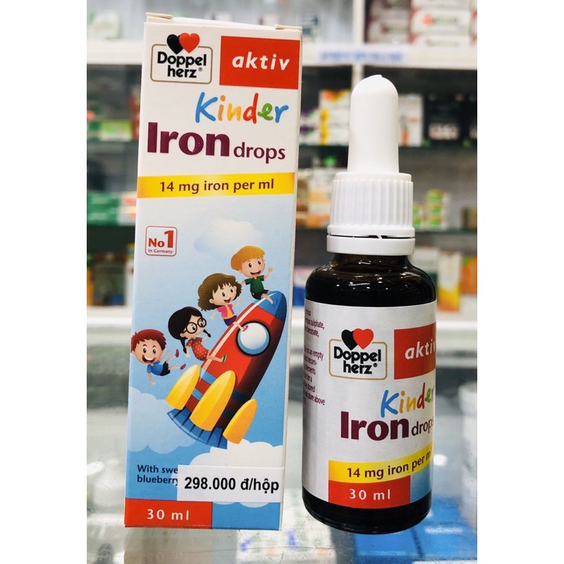 Doppelherz Kinder Iron drops - 30ml- Siro bổ máu, thiếu máu do thiếu sắt