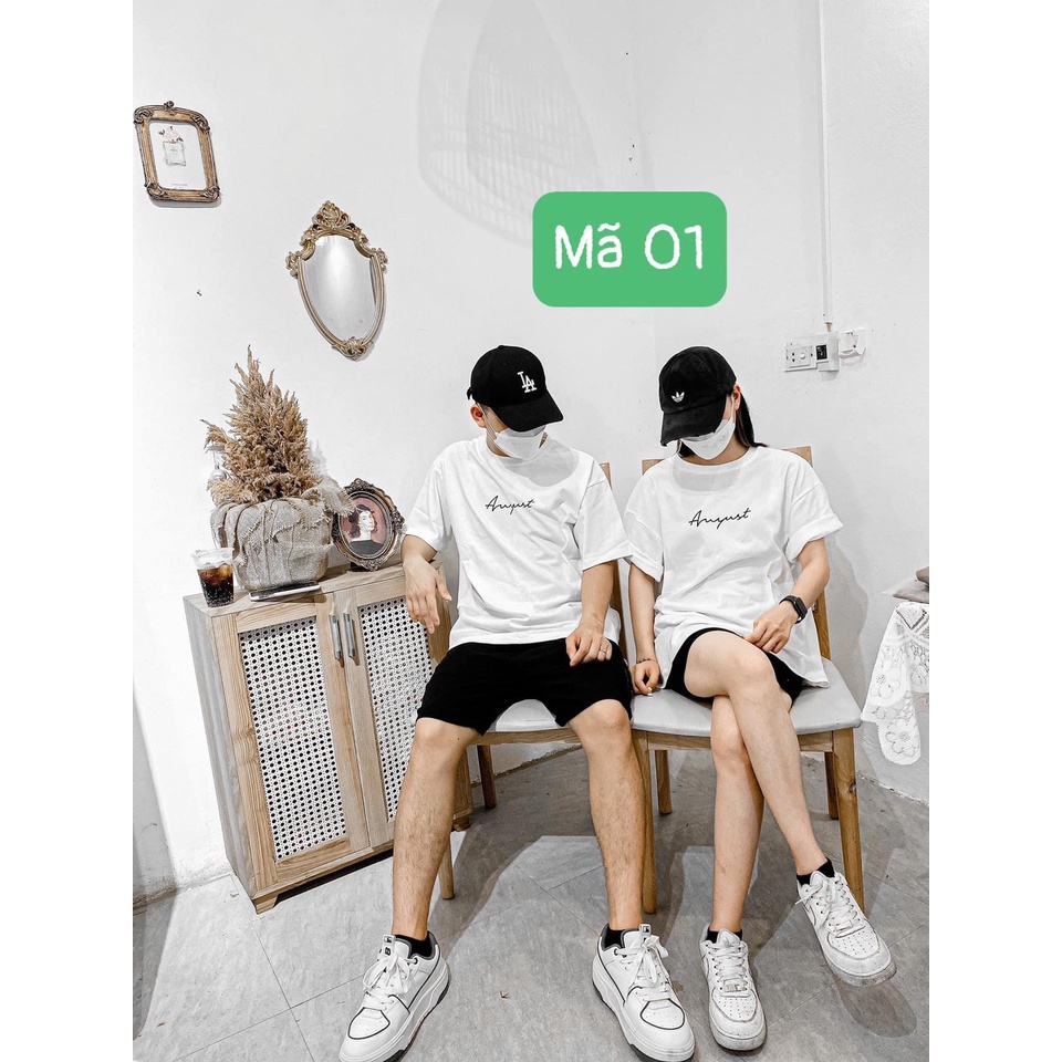 Áo đôi HOT TREND/ Áo gia đình Form rộng tay lỡ in chữ theo yêu cầu - Cotton 100% dày dặn