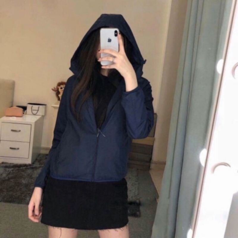 Áo khoác gió trơn vải dù 2 lớp